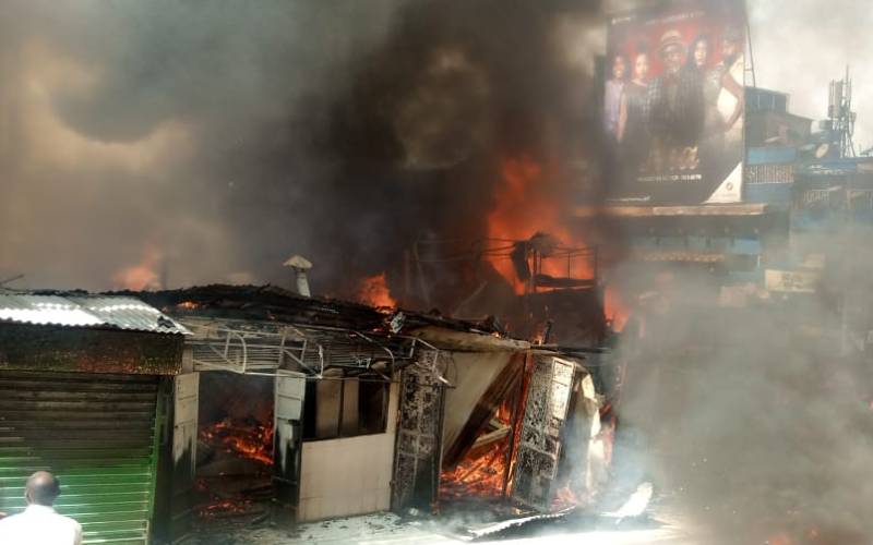 Fire guts businesses in Kisii town