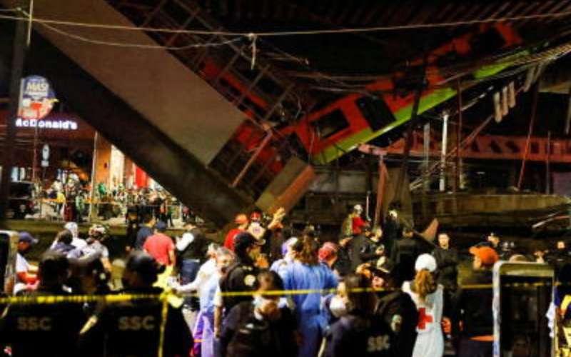 Mexico City rail overpass collapses, killing 15 and injuring 70