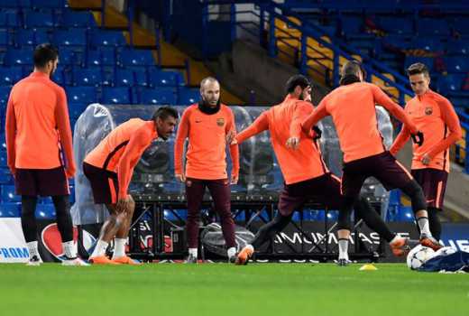 7 things we spotted as Barcelona trained at Stamford Bridge ahead of Chelsea Champions League clash