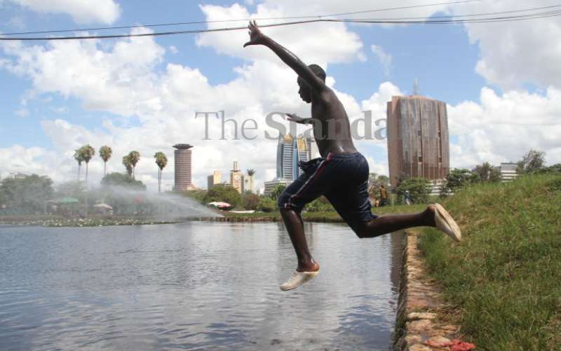 They use the park's cabro as a springboard...
