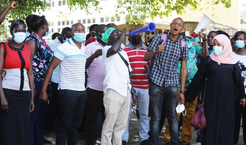 Health workers in Mombasa demand county clears their dues