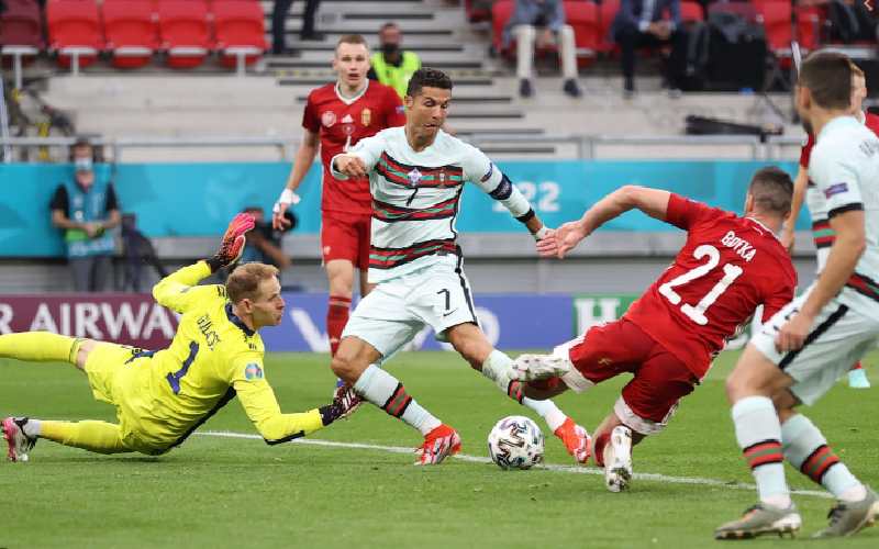 Cristiano Ronaldo scores against Hungary
