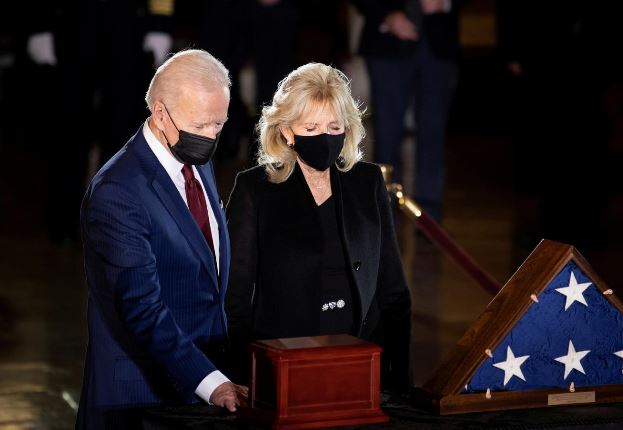 In visit to Capitol, Biden honors police officer killed in Jan 6 assault