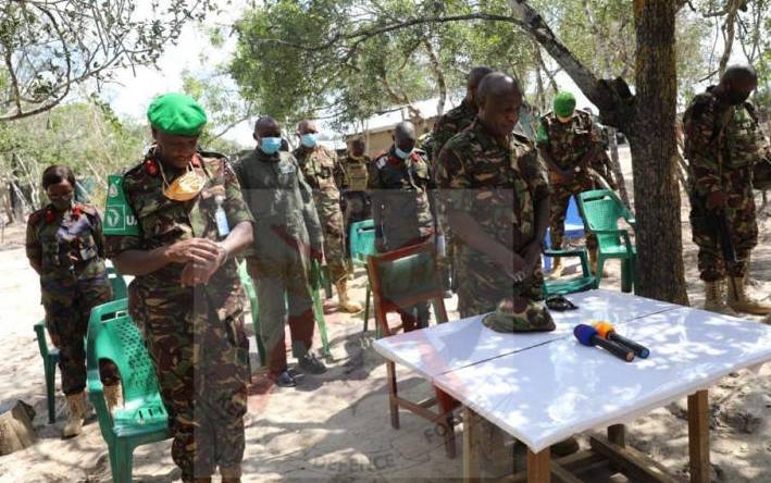 Kibochi visits KDF troops in Somalia
