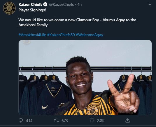 Anthony Akumu parts ways with SA giants Kaizer Chiefs