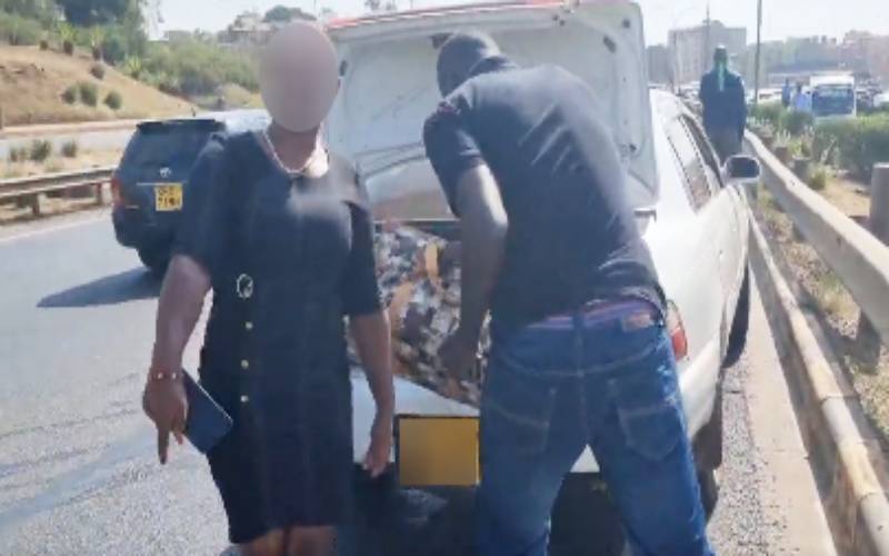 Motorists looting relief food on Thika Road arrested
