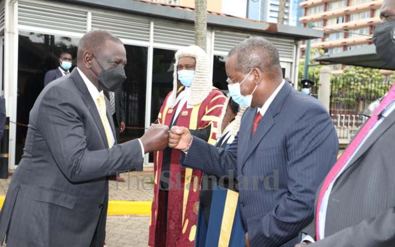 DP Ruto with Majority Leader Amos Kimunya. 