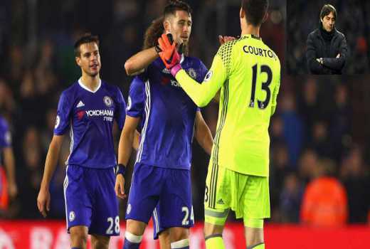 Cahill says players must be responsible for Chelsea defeats as Courtois assures Conte support