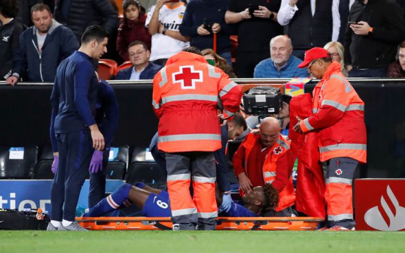 Chelsea suffer Abraham injury blow as striker is carried off on stretcher