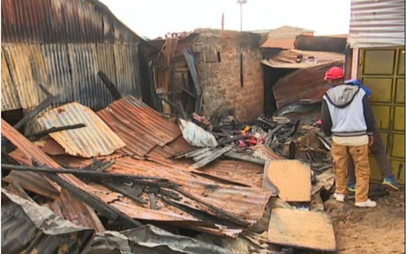 Families spend night in cold after huge fire razed their houses