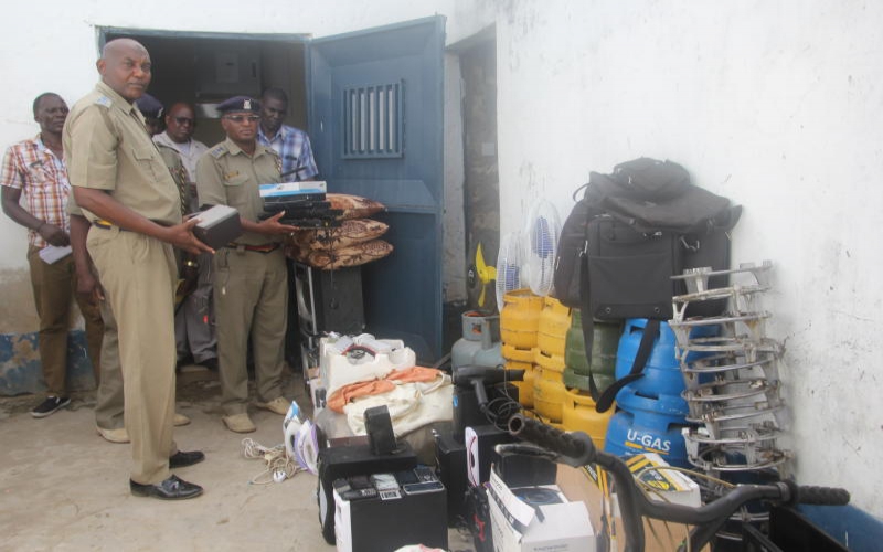 Police in Kilifi arrest a man with suspected stolen items worth thousands of shillings