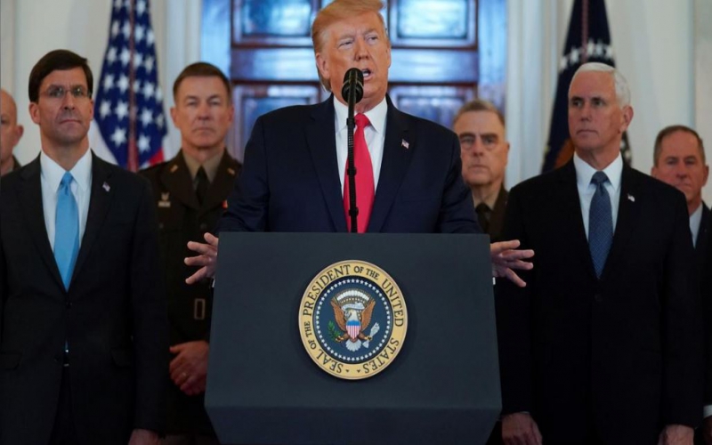 Trump says no US troops hurt in Iran strikes, Tehran 'standing down'