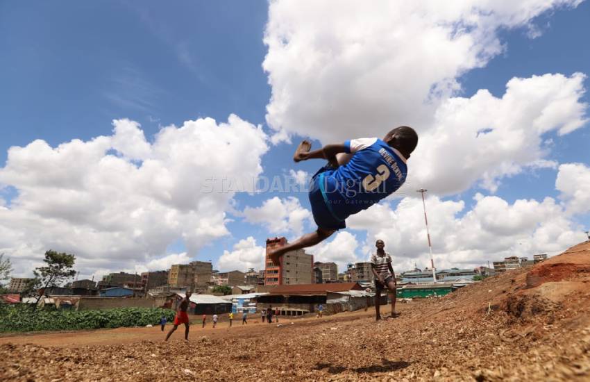 How young boys in Mathare keep fit, kill boredom