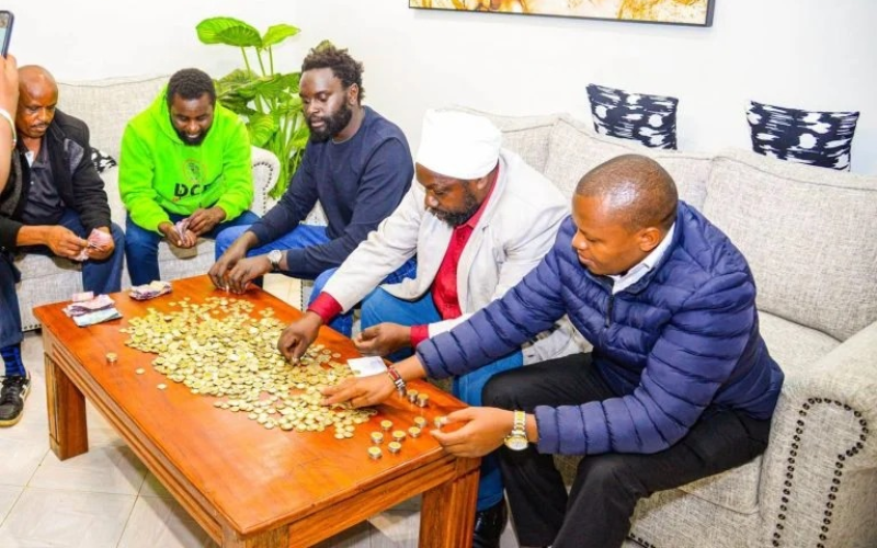 PHOTOS: Villagers raise Sh10 each to buy suit for Ol Kalou MP hopeful