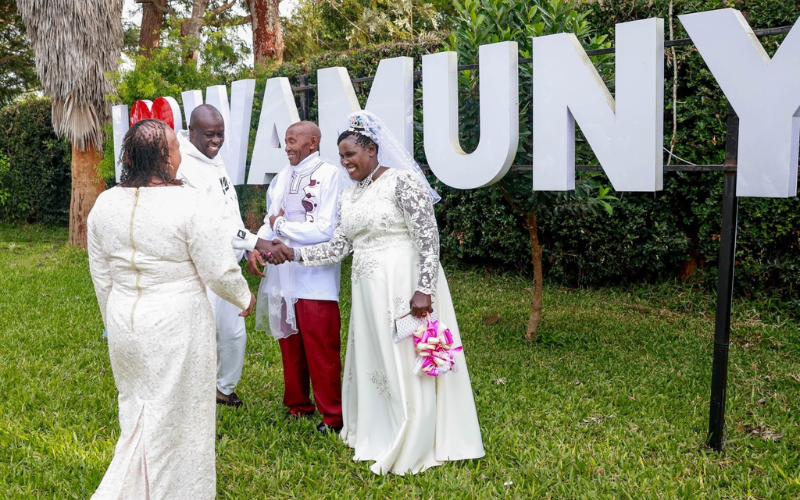 PHOTOS: Newlyweds make surprise stop at Gachagua's Wamunyoro home
