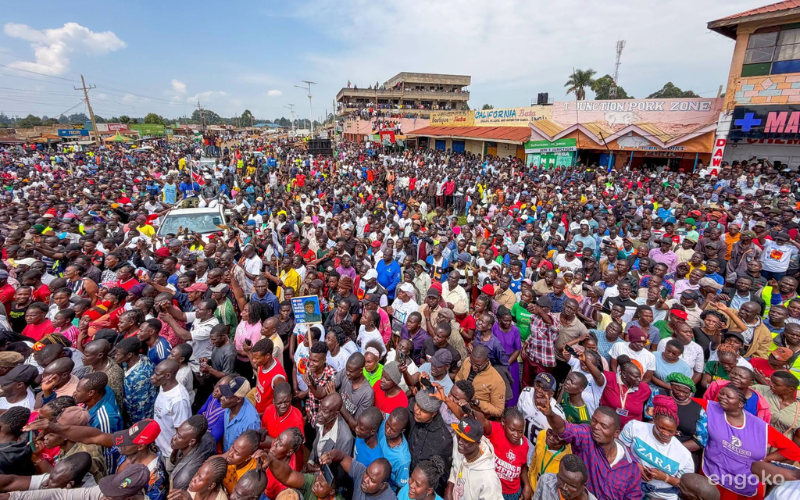 PHOTOS: Thousands throng Bungoma streets to receive Sifuna's Linda Mwananchi team