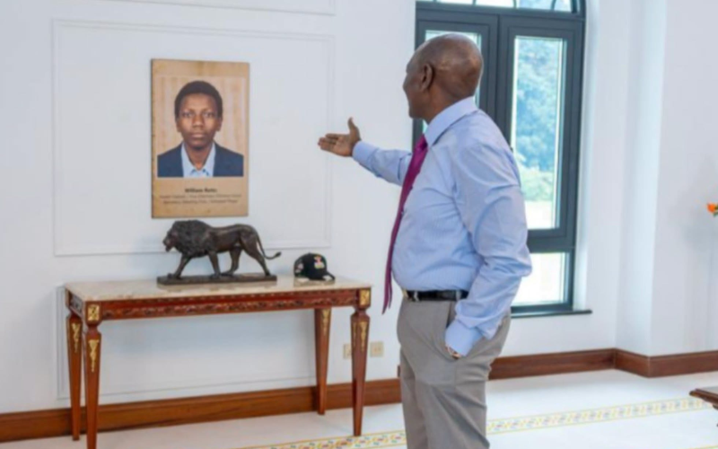 PHOTO: Ruto's childhood portrait unveiled at State House, Kenyans divided