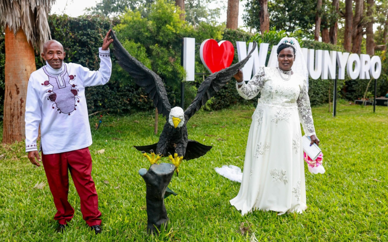 PHOTOS: Newlyweds make surprise stop at Gachagua's Wamunyoro home