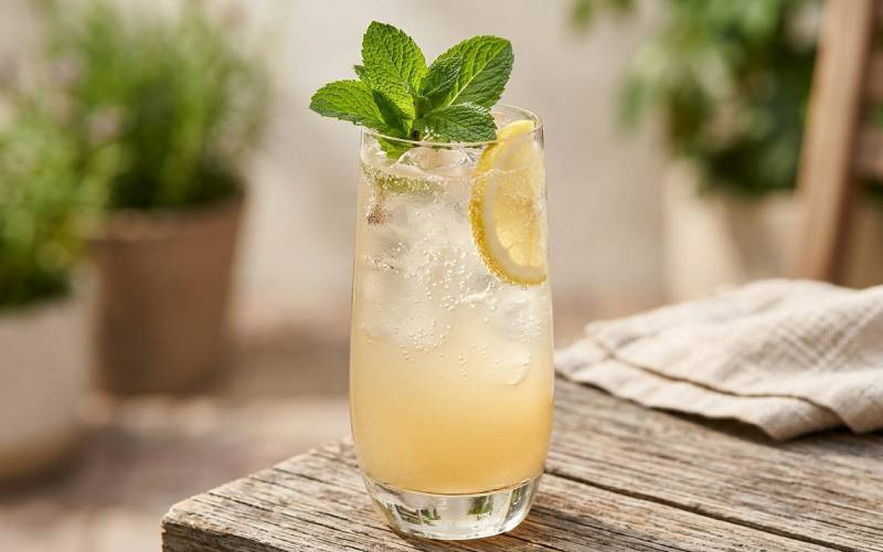 Fresh Sparkling Mint and Lemon Juleps