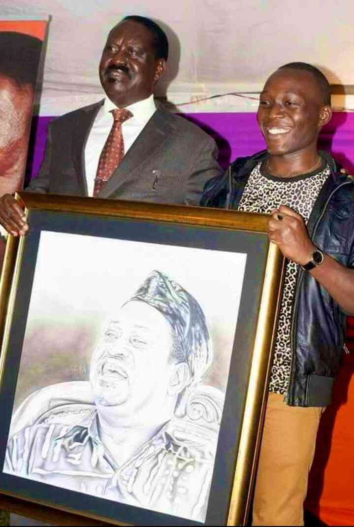 Collins Omondi: Kisumu artist  says seeing viral Raila Odinga piece shared without credit was discouraging