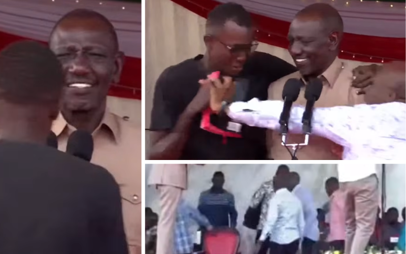 VIDEO: Ruto's security intervenes after man broke protocol, charged at President  in Kilifi