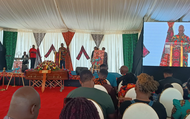 PHOTOS: DJ Krowbar's late wife Joy laid to rest in emotional Ankara-themed sendoff