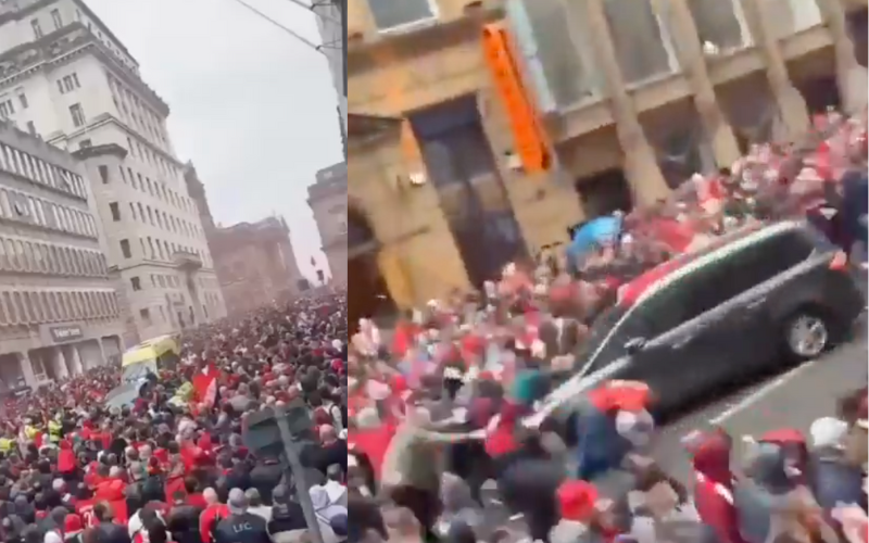 Chaos after car ploughs into crowd during Liverpool FC title celebrations