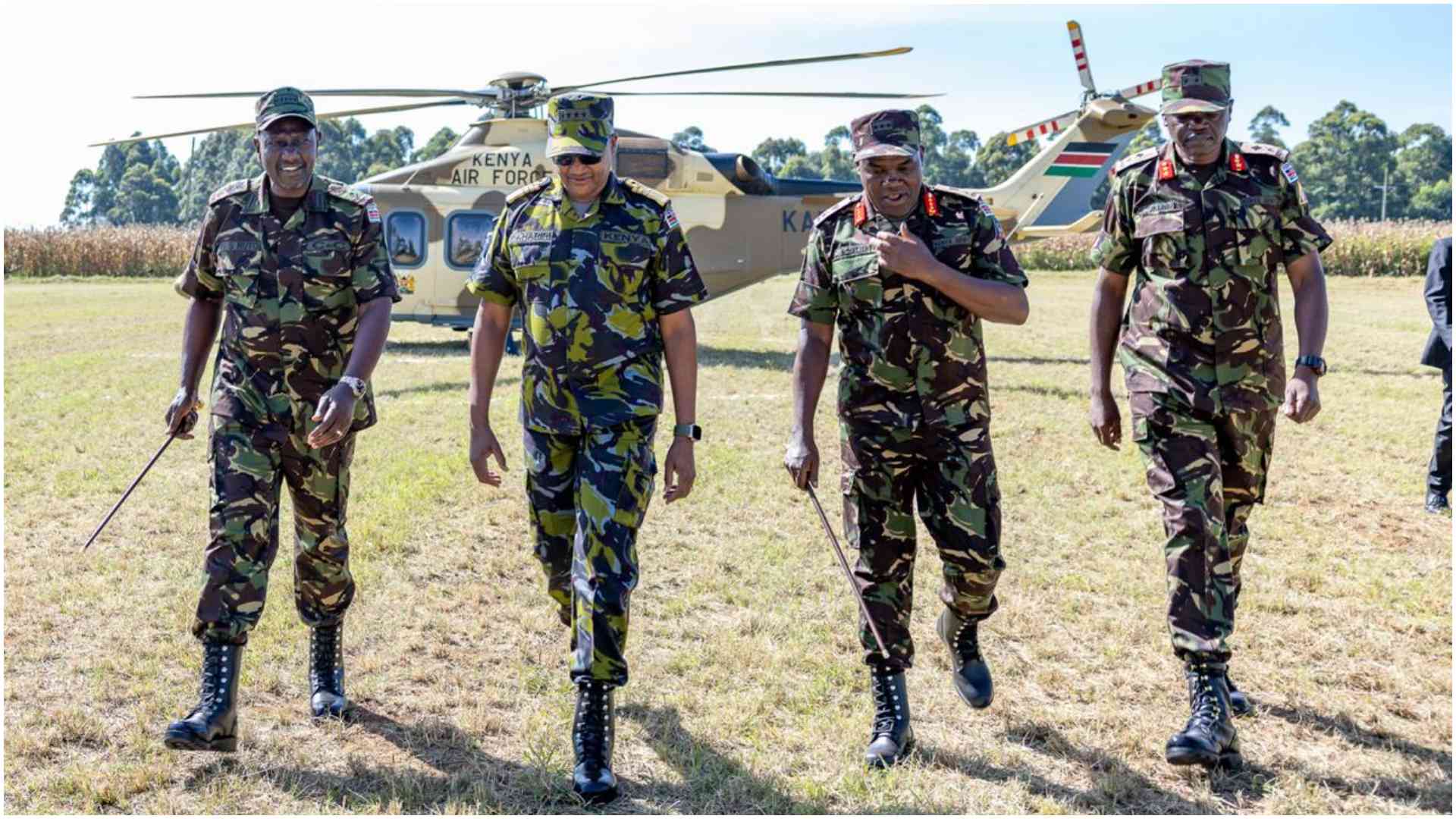 7 photos of President Ruto in full military fatigue at Moi Barracks in Eldoret