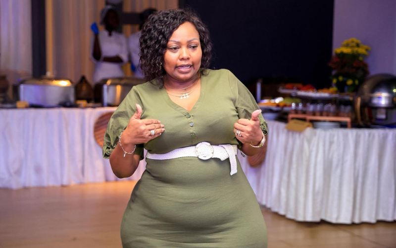 Photo of Millicent Omanga in the arms of two strong-armed Chippendales men excites Kenyans