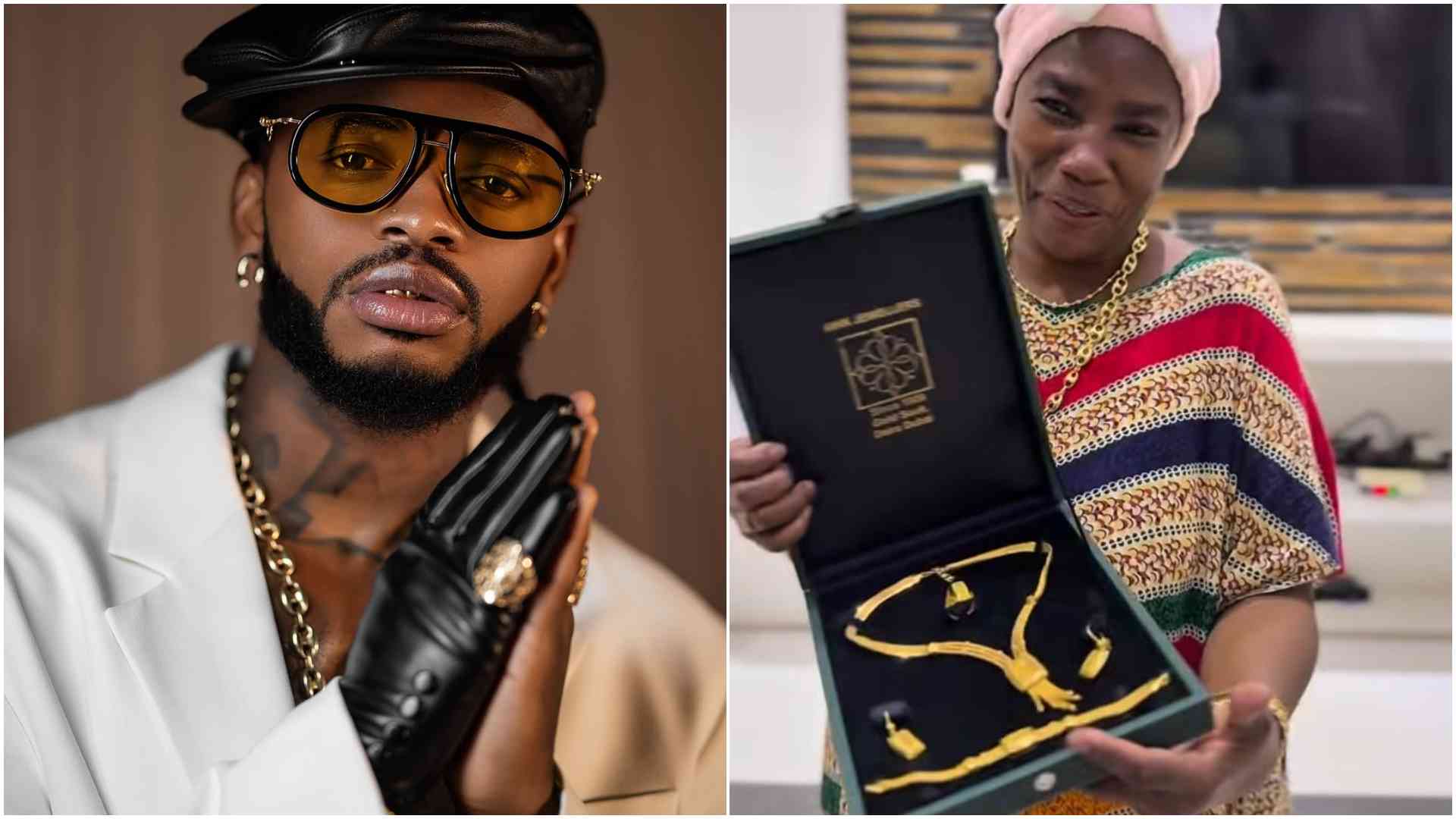Diamond Platnumz lovingly gifts his mother with iPhone 17, gold jewelry