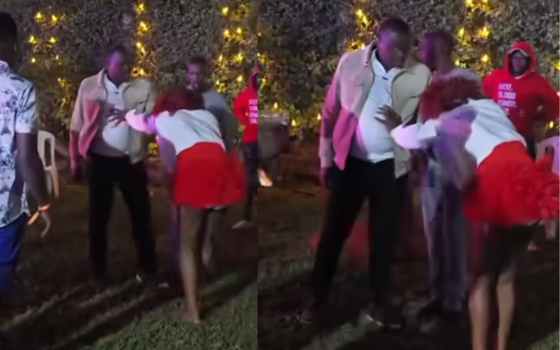 Viral video shows Kalenjin music producer Pavilion Kipkosgei assaulting Bella Comedian at Kutiit Festival