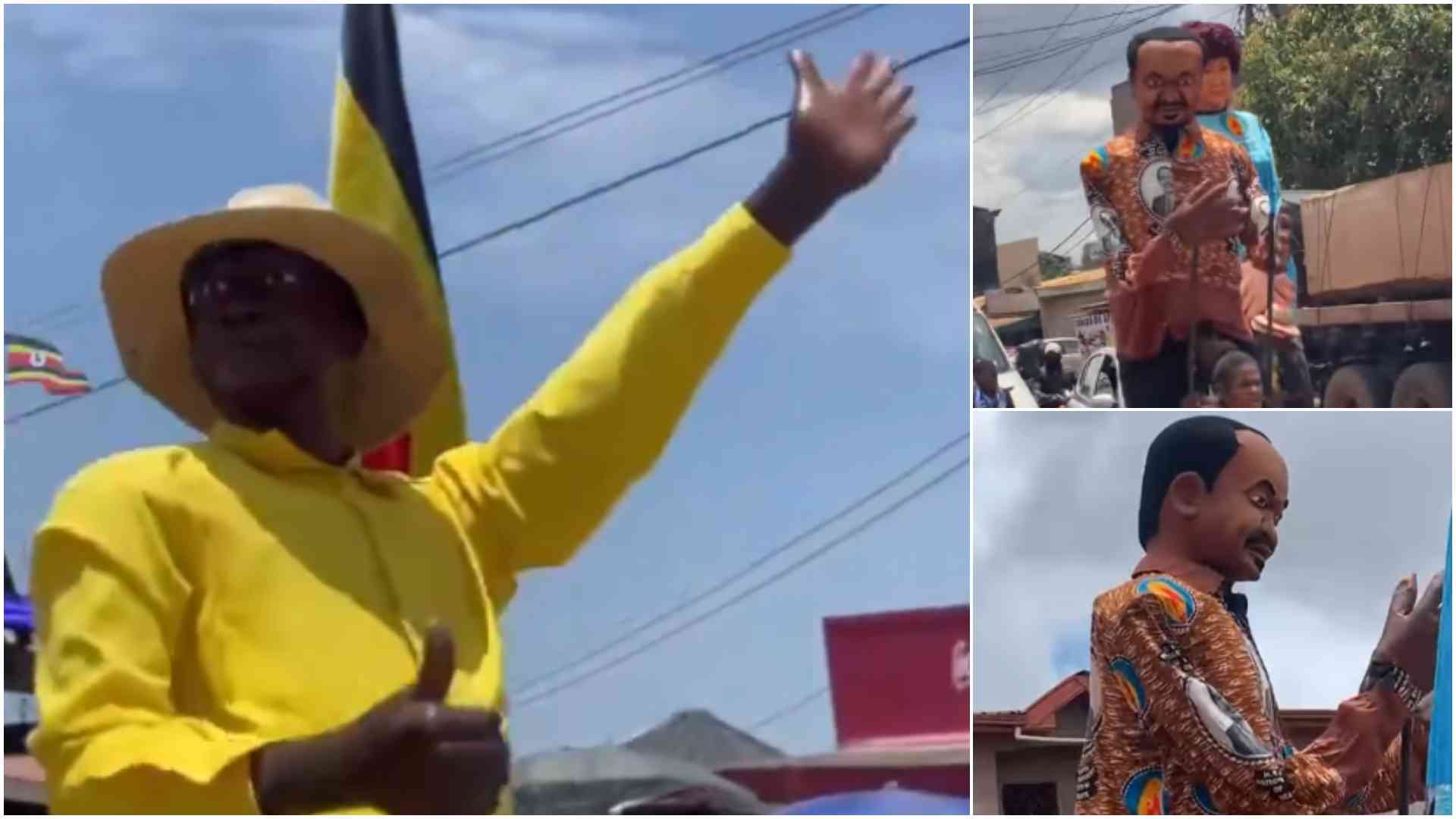 Uganda's Museveni, Cameroon's Biya deploy giant mannequins for re-election campaign