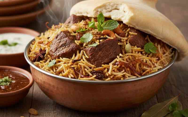 Fillet steak biriani