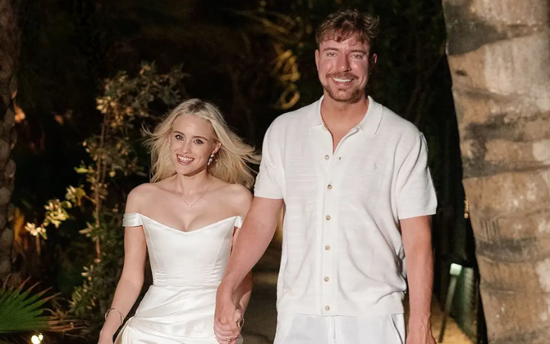 PHOTOS: MrBeast marries long-time partner Thea Booysen in intimate island wedding