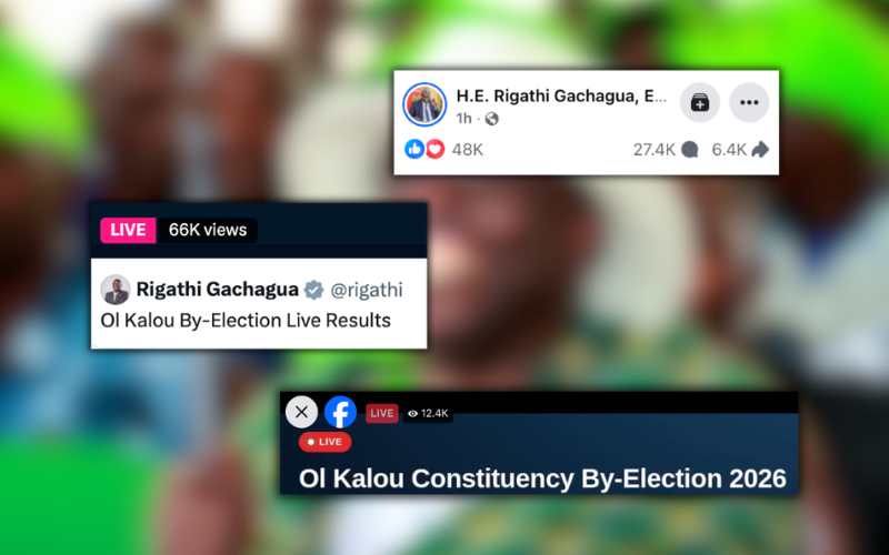 Rigathi Gachagua pulls massive livestream numbers during Ol Kalou vote tally