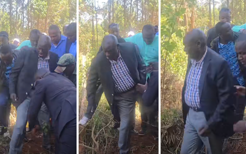 Dramatic video captures Gachagua jumping over fence after Othaya chaos