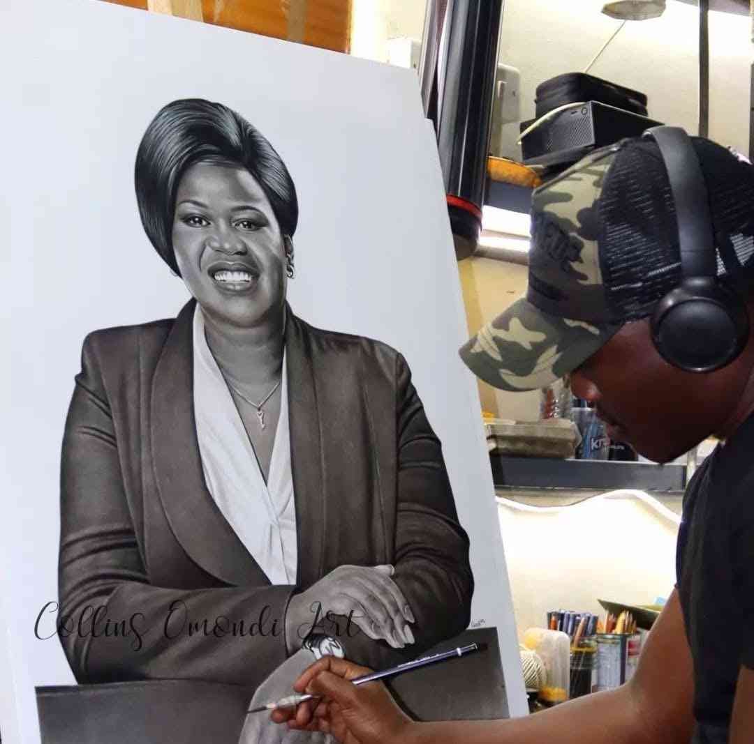 Collins Omondi: Kisumu artist  says seeing viral Raila Odinga piece shared without credit was discouraging