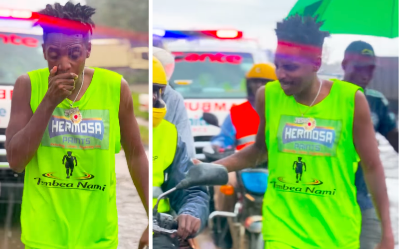 Eric Omondi embarks on five-day 458km walk to Busia in charity drive