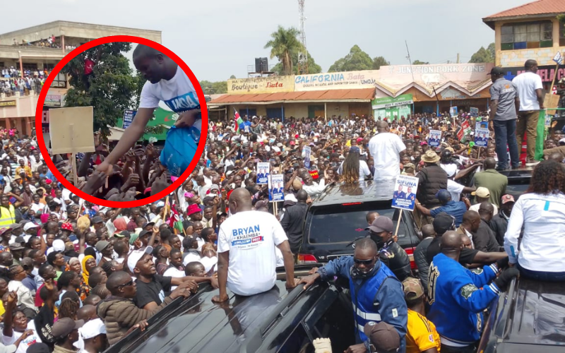 Sifuna's Bungoma rally breaks tradition as supporters donate cash mid-event