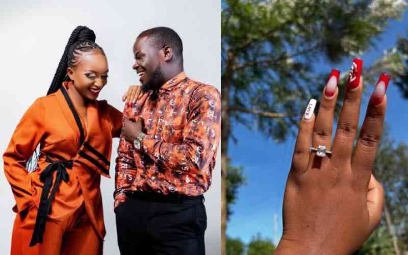 'Yes it is': Comedian Mulamwah proposes to Ruth K after four years and a son