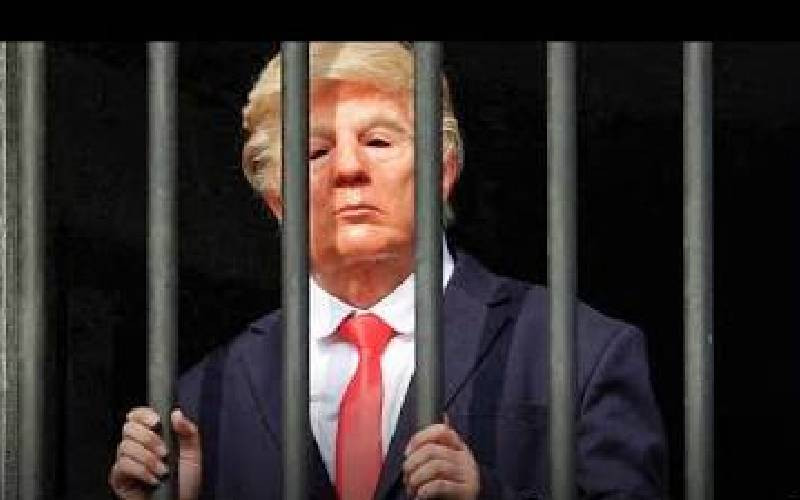 Trump lookalike performs inside mock prison cell in Tehran