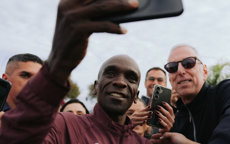 PHOTOS: Brazil honours Eliud Kipchoge with permanent footprint monument