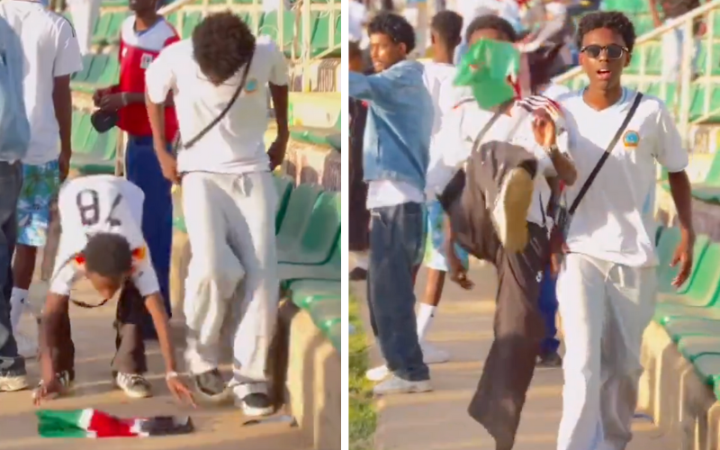Kenyans angry after Somalia's Mogadishu FC fans step on, kick Kenyan flag during CAF match
