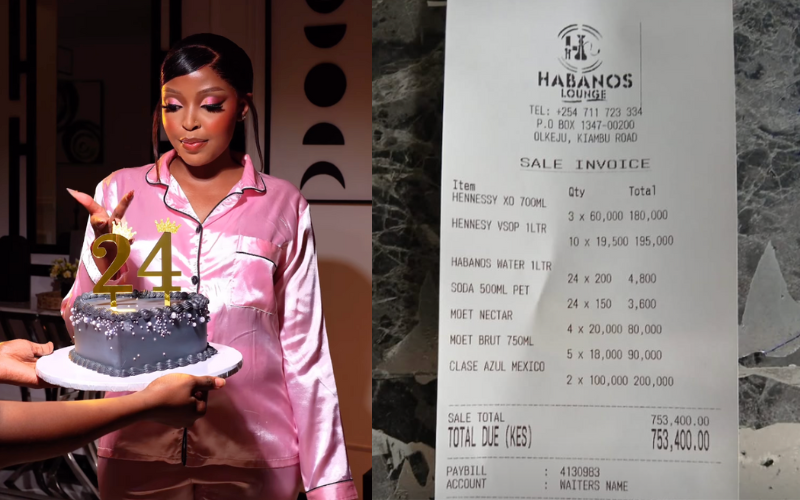 Mungai Eve splashes Sh753k on expensive booze in lavish birthday party