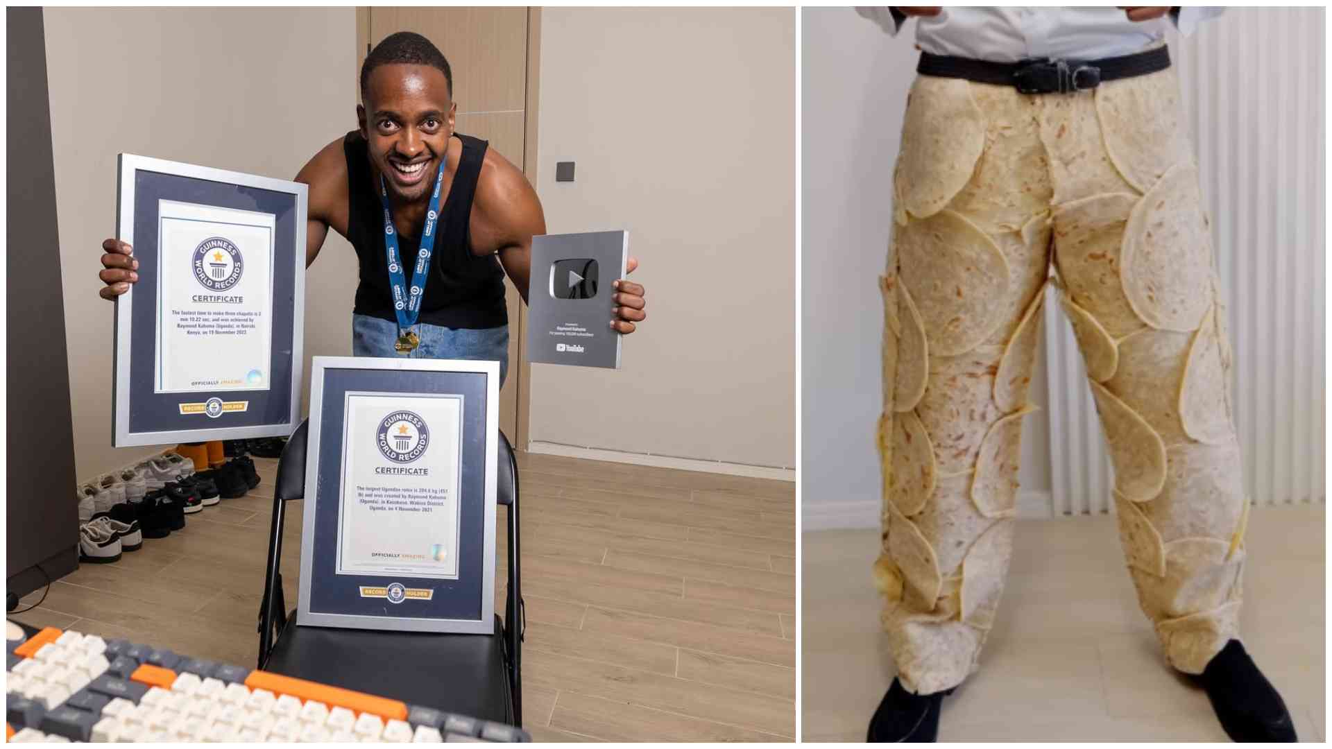 Two-time chapati Guinness World Record holder makes trousers from 60 chapatis