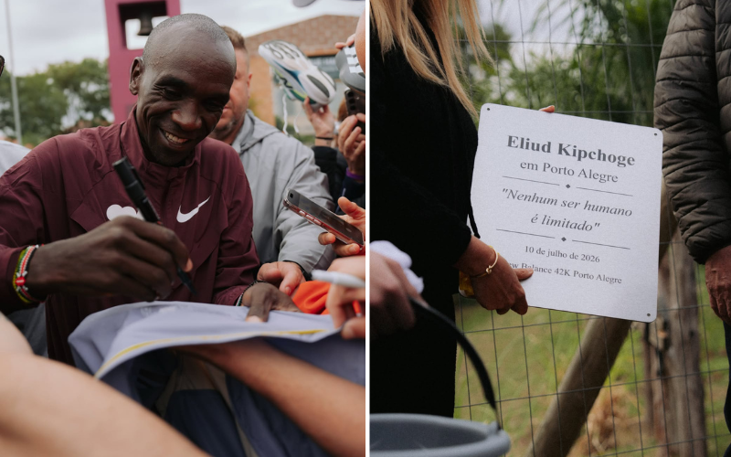 PHOTOS: Brazil honours Eliud Kipchoge with permanent footprint monument