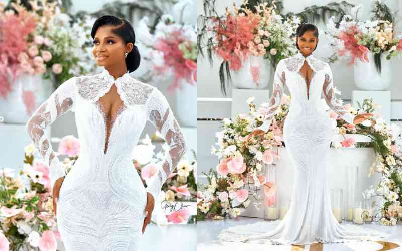 A masterpiece: Priscilla Ojo's wedding gown in detail