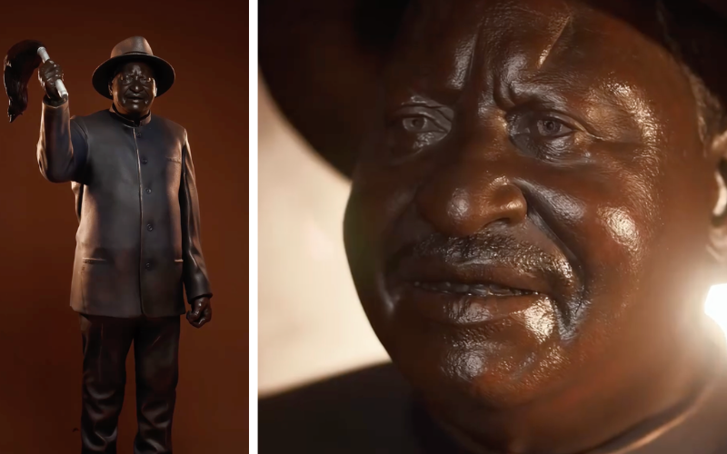 PHOTOS: Nairobi artist Mandela Ondula unveils stunning Raila Odinga 'Enigma' sculpture