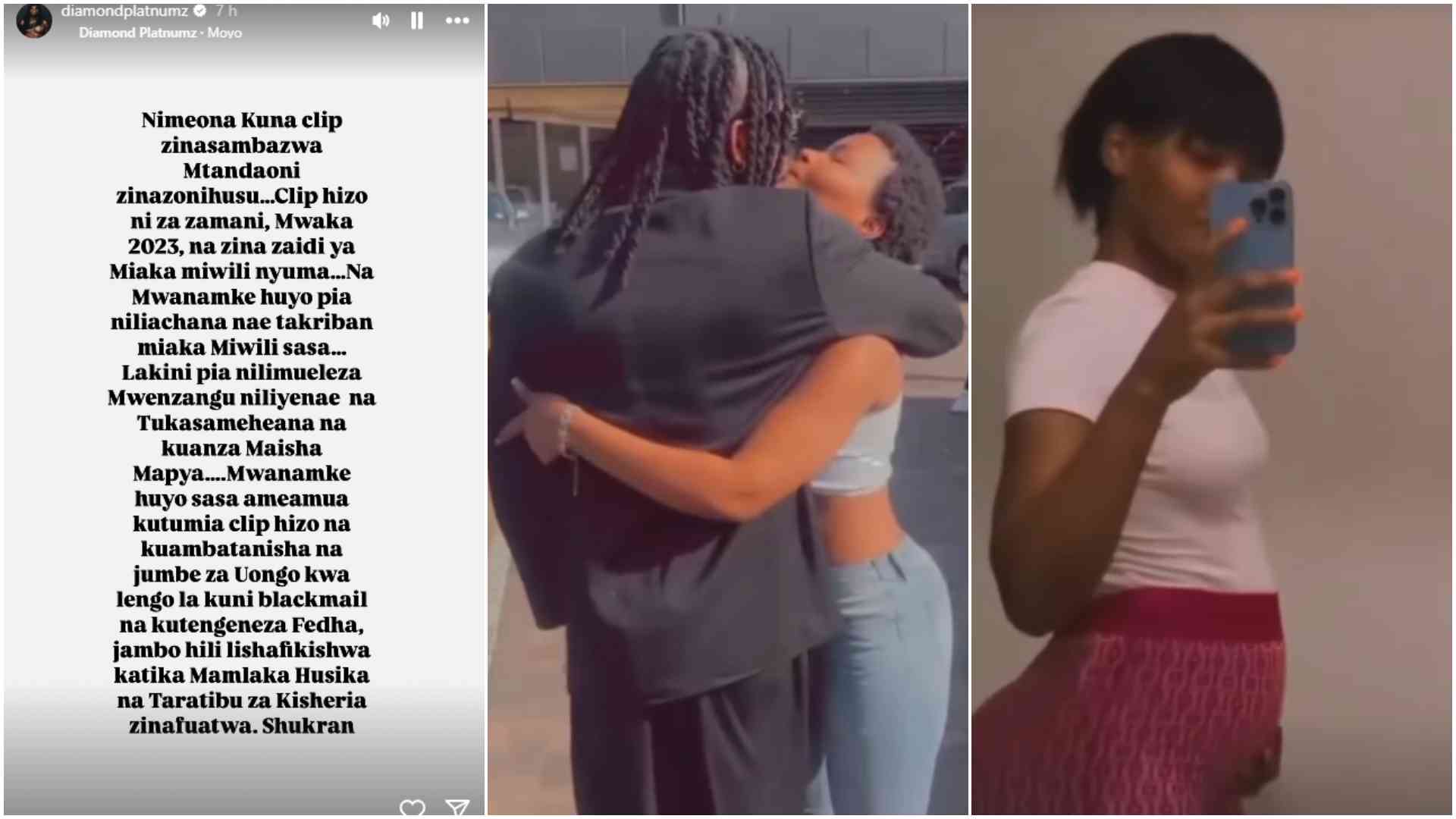 Diamond Platnumz refutes socialite's pregnancy claims amid intimate videos leak