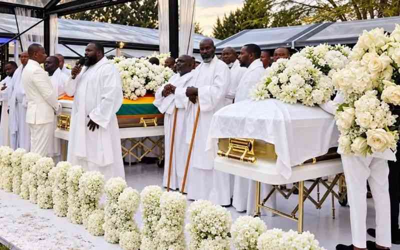 PHOTOS: Wicknell Chivayo's Sh28m gold coffin, wife's Mercedes-Benz casket steal show at lavish farewell